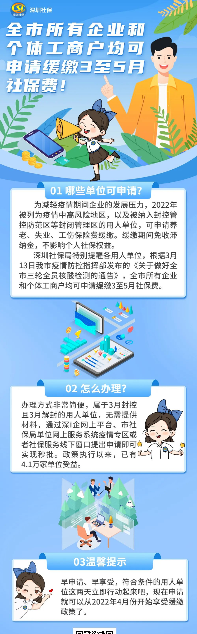 深圳社保局提醒：全市企业和个体工商户可申请缓缴3至5月社保费