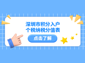 2022年深圳市积分入户个税纳税分值表